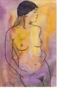 Nude with Beaded Cap