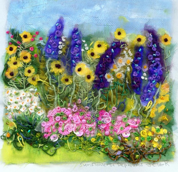 Sunflower Delphiniums